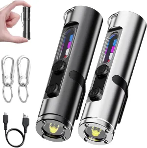 Taclite Mini – The Ultimate Everyday Micro Tool, Rechargeable LED Magnetic Super Bright Tactical Flashlight, Taclite Flashlight, High Lumens with Hat Clip, Waterproof,3 Brightnes,for Hiking (Mix/2)