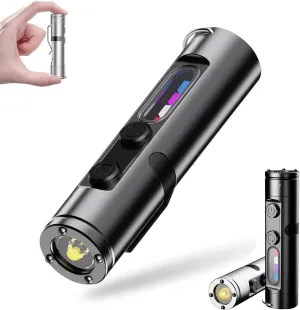Taclite Mini – The Ultimate Everyday Micro Tool, Rechargeable LED Magnetic Super Bright Tactical Flashlight with Hat Clip, High Lumens, Waterproof, 3 Brightness, Multitool - Gifts for Men (Black)