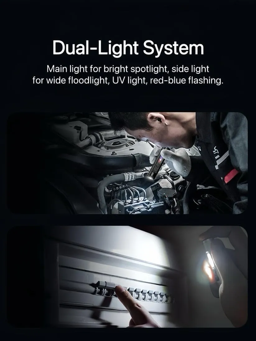 Taclite Mini - The Ultimate Everyday Micro Tool, Rechargeable LED Magnetic Super Bright Tactical Flashlight with Hat Clip, Multifunctional Mini UV Flashlight for Camping, Outdoor Lighting (Silver)