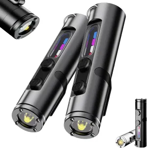 Taclite Mini – The Ultimate Everyday Micro Tool, Rechargeable Led Magnetic Super Bright Tactical High Lumens Flash with Hat Clip, Fingertip Sized Handheld Flashlight for Outdoor Adventure (2-Black)