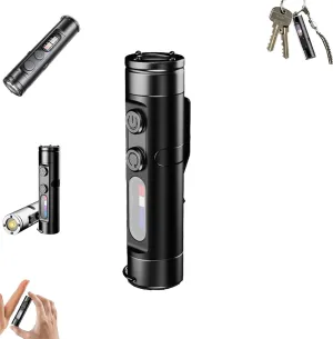 Taclite Mini - The Ultimate Everyday Micro Tool,Taclite Mini Rechargeable LED Magnetic Super Bright Tactical Flashlight High Lumens with Hat Clip,Multifunctional 3 Brightness &Waterproof (BLACK)