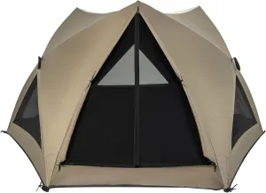 Tangkula 4-6 Person Pop Up Camping Tent with Visible Skylight, Portable Backpacking Tent with Removable Rainfly, 3 Mesh Walls, 3 Zippered Doors, Carrying Bag, Family Dome Tent for Camping Hiking
