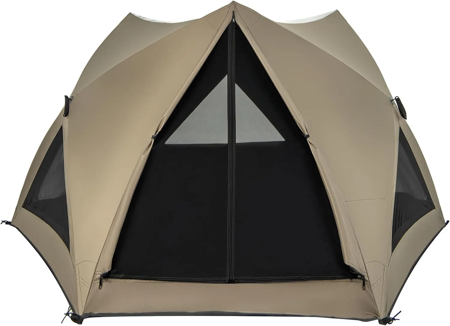 Tangkula 4-6 Person Pop Up Camping Tent with Visible Skylight, Portable Backpacking Tent with Removable Rainfly, 3 Mesh Walls, 3 Zippered Doors, Carrying Bag, Family Dome Tent for Camping Hiking