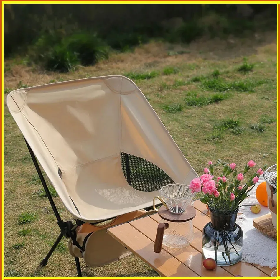 TARKA Foldable Camping Chairs Set Lightweight folding Chair Ultralight  Backpacking Moon Chairs for Garden Picnic Beach Fishing