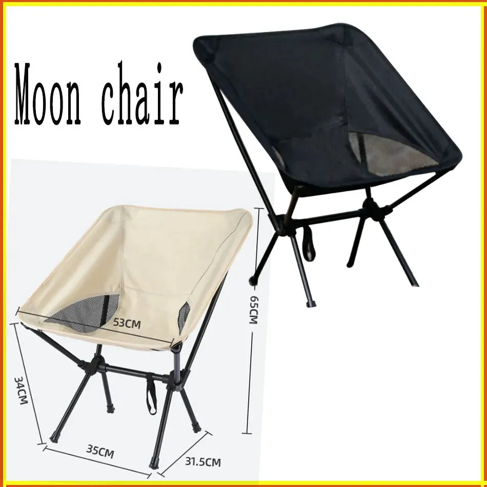 TARKA Foldable Camping Chairs Set Lightweight folding Chair Ultralight  Backpacking Moon Chairs for Garden Picnic Beach Fishing