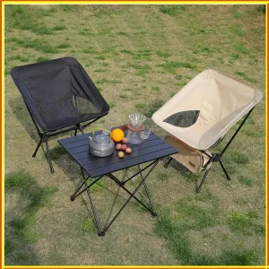 TARKA Foldable Camping Chairs Set Lightweight folding Chair Ultralight  Backpacking Moon Chairs for Garden Picnic Beach Fishing