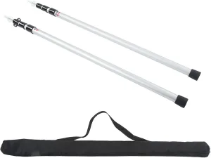 Tarp Pole, Tarp Pole Telescopic, 2 Camping Tent Poles, Aluminum Alloy Adjustable 95-235cm Telescopic Canopy Support Rod with Storage Bag, for Hiking Backpacking