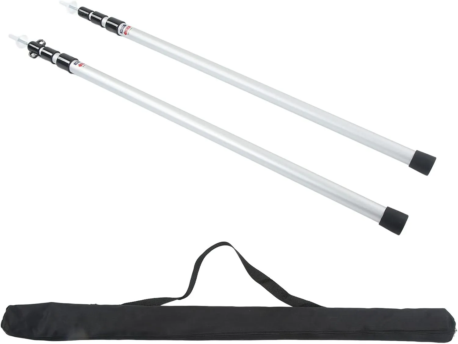 Tarp Pole, Tarp Pole Telescopic, 2 Camping Tent Poles, Aluminum Alloy Adjustable 95-235cm Telescopic Canopy Support Rod with Storage Bag, for Hiking Backpacking