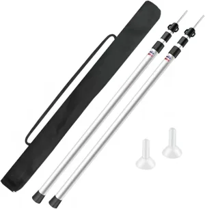 Tarp Poles, Adjustable Aluminum Telescoping Tarp Poles, Telescoping Lightweight Tent Poles, Metal Tent Pole, Portable Tent Poles for Outdoor Camping, Backpacking, Awning, Hiking (2PCS)