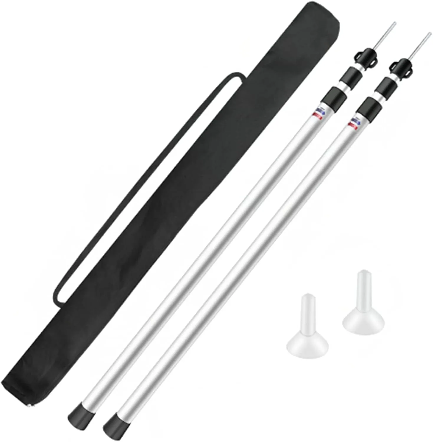 Tarp Poles, Adjustable Aluminum Telescoping Tarp Poles, Telescoping Lightweight Tent Poles, Metal Tent Pole, Portable Tent Poles for Outdoor Camping, Backpacking, Awning, Hiking (2PCS)
