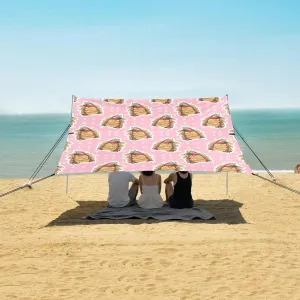 Tasty Breakfast Pancakes Beach Camping Tent Sun Shelter for Whole Family, Beach Shade Canopy with UPF50  UV Protection,Easy Set Up and Carry,Outdoor Shade for Trips, Fishing, Backyard Fun Picni