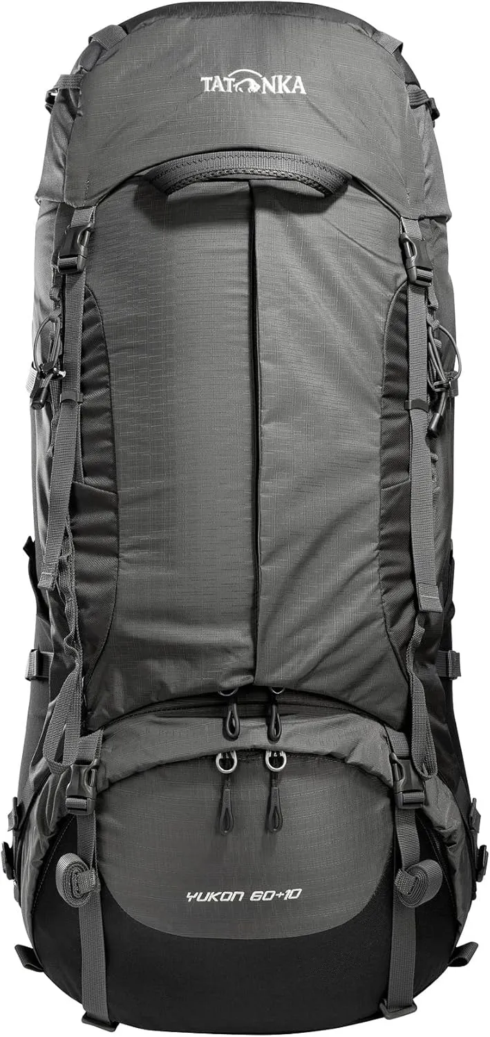 Tatonka Trekking Travel Backpack with Adjustable Back System, Black/Titanium Grey, 60 10 Liter
