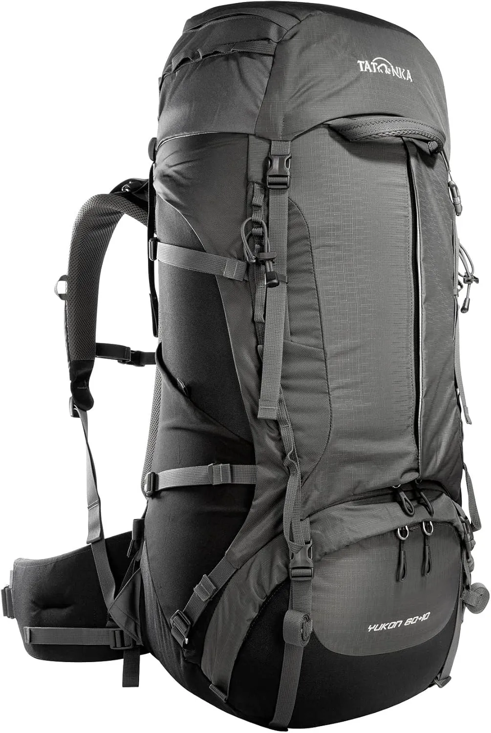 Tatonka Trekking Travel Backpack with Adjustable Back System, Black/Titanium Grey, 60 10 Liter