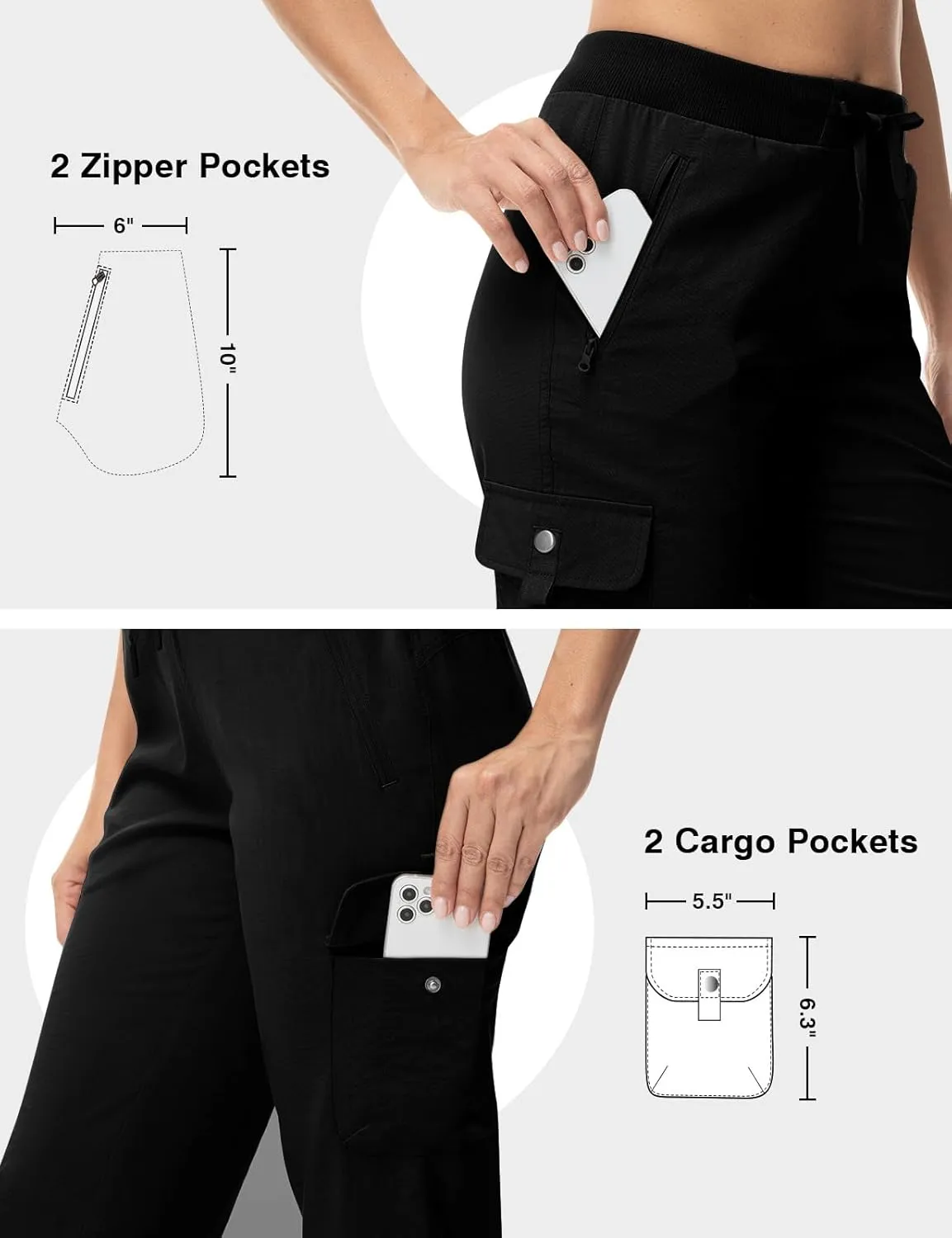 TBMPOY Women's Capri Pants Lightweight Quick Dry Hiking Cargo Pockets Casual Water Resistant Travel Cropped Cotton