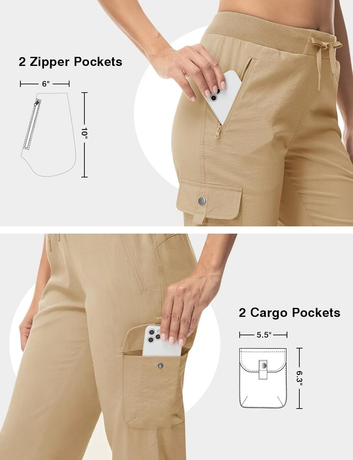 TBMPOY Women's Capri Pants Lightweight Quick Dry Hiking Cargo Pockets Casual Water Resistant Travel Cropped Cotton