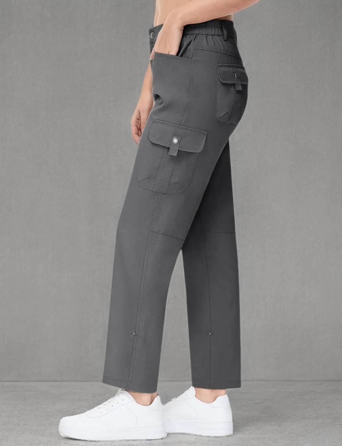 TBMPOY Women's Hiking Pants Quick Dry Convertible Lightweight Roll Up Cargo Pockets Travel Essentials Waterproof Work