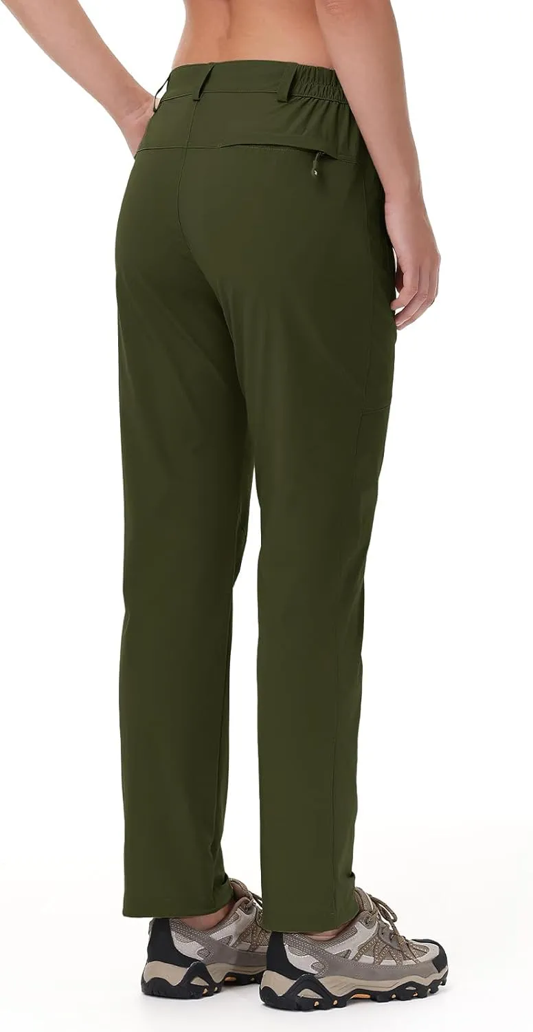 TBMPOY Women's Lightweight Hiking Pants Water Resistant Quick Dry Travel Work Outdoor Fishing Pants Zipper Pockets
