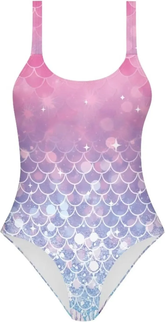 Teen Girls Swimsiut One-Piece Bathing Suit with Adjustable Straps Swimwear Printed Swim Suits Size 7-20