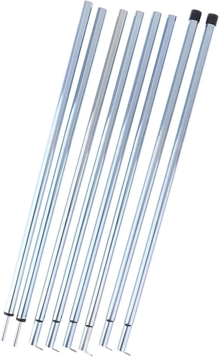 Telescopic Tarp Poles，Adjustable Tent Poles 2Pcs 4 Section Tarp Shelter Canopy Tent Awning Support Rod Porch Iron Pole Tent Poles