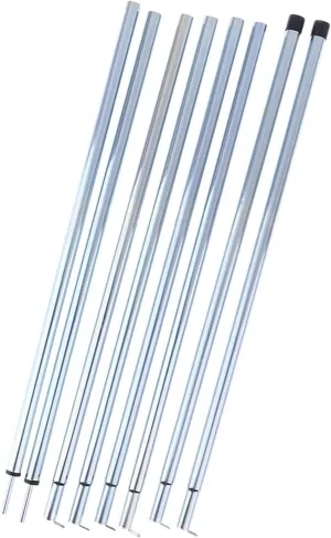 Telescopic Tarp Poles，Adjustable Tent Poles 2Pcs 4 Section Tarp Shelter Canopy Tent Awning Support Rod Porch Iron Pole Tent Poles