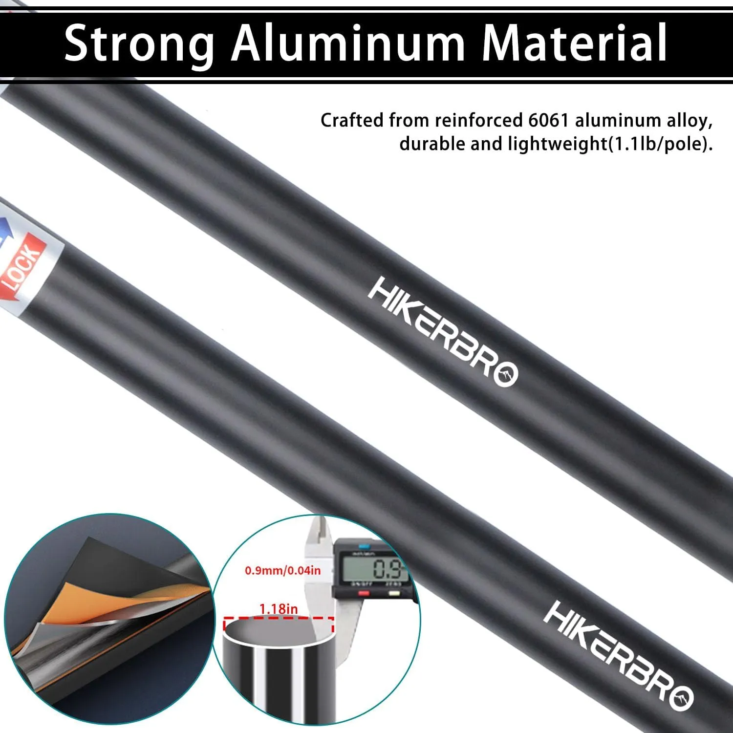 Telescoping Tarp Poles, Heavy Duty 7.67ft Aluminum Tent Poles for Tarp with Rubber Cap, Portable Set of 4 Adjustable Poles for Camping, Awning, Sun Shade, Free Carry Pouch