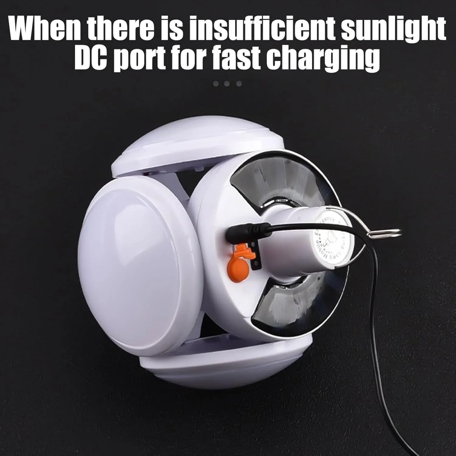 Tenddaily 2 in 1 Folding Solar Lamp, Solar & USB Charging Lantern Hanging Foldable Lamps, LED Camping Blub, Portable Light Tent Hanging Flashlight Outdoor (White*1)