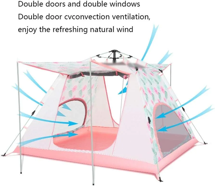 Tent 3-4 Person Waterproof Anti-UV Automatic Tent Easy Instant Setup Foldable Tent for Sun Shelter Travelling Hiking Yurt (Color : D)