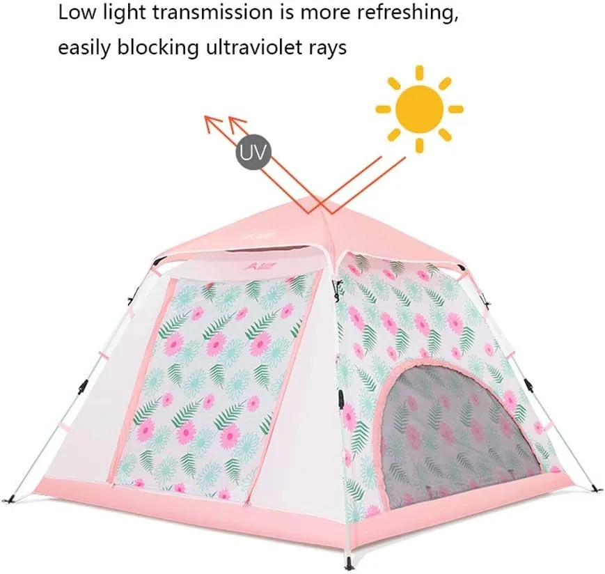 Tent 3-4 Person Waterproof Anti-UV Automatic Tent Easy Instant Setup Foldable Tent for Sun Shelter Travelling Hiking Yurt (Color : D)