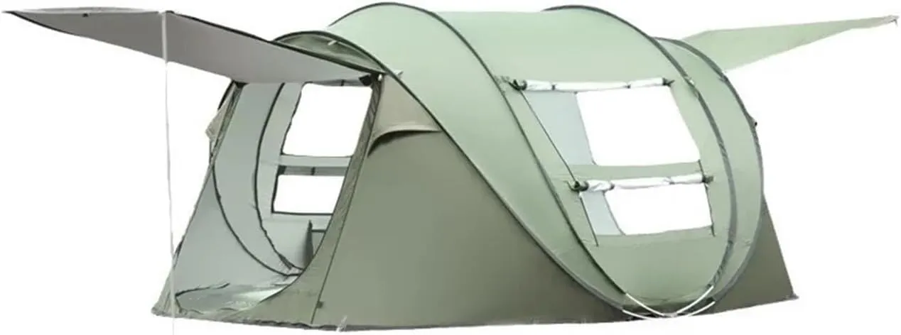 Tent 3-6 People Outdoor Fully Automatic Camping Tent Pop-up Tent Instant Setup Tent 4 Season Sun Shelter Family Outdoor Camping Lightweight (Color : Coffee Color 3-4p)