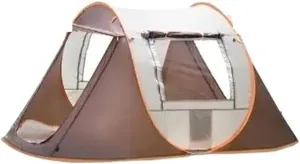 Tent 3-6 People Outdoor Fully Automatic Camping Tent Pop-up Tent Instant Setup Tent 4 Season Sun Shelter Family Outdoor Camping Lightweight (Color : Coffee Color 3-4p)