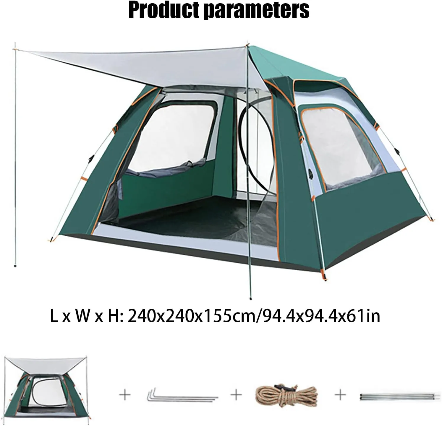 Tent for Backyard Instant Setup, Tents Canopy, Tent for Camping Waterproof Weatherproof, Backpacking Tents Spacious, for Traveling, Backpacking, Hiking, Outdoors