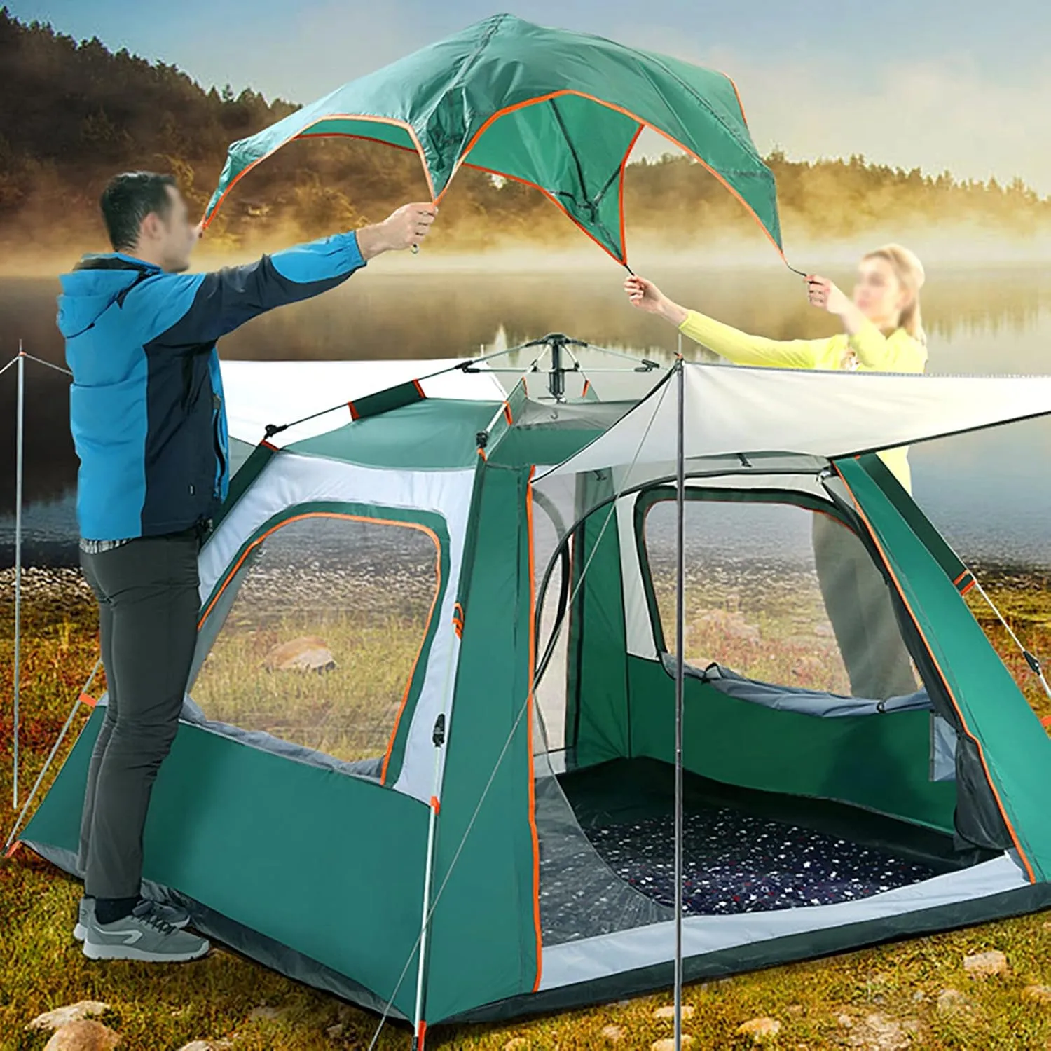 Tent for Backyard Instant Setup, Tents Canopy, Tent for Camping Waterproof Weatherproof, Backpacking Tents Spacious, for Traveling, Backpacking, Hiking, Outdoors