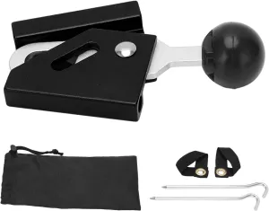 Tent Pole Tips Cap Set, Anti Puncture Round Canopy Rod Top Cap, 90° Adjustable Angle, Antislip Ground Nails with Storage Bag, Puncture Proof Top Cap for 6mm Support Rods (Black)