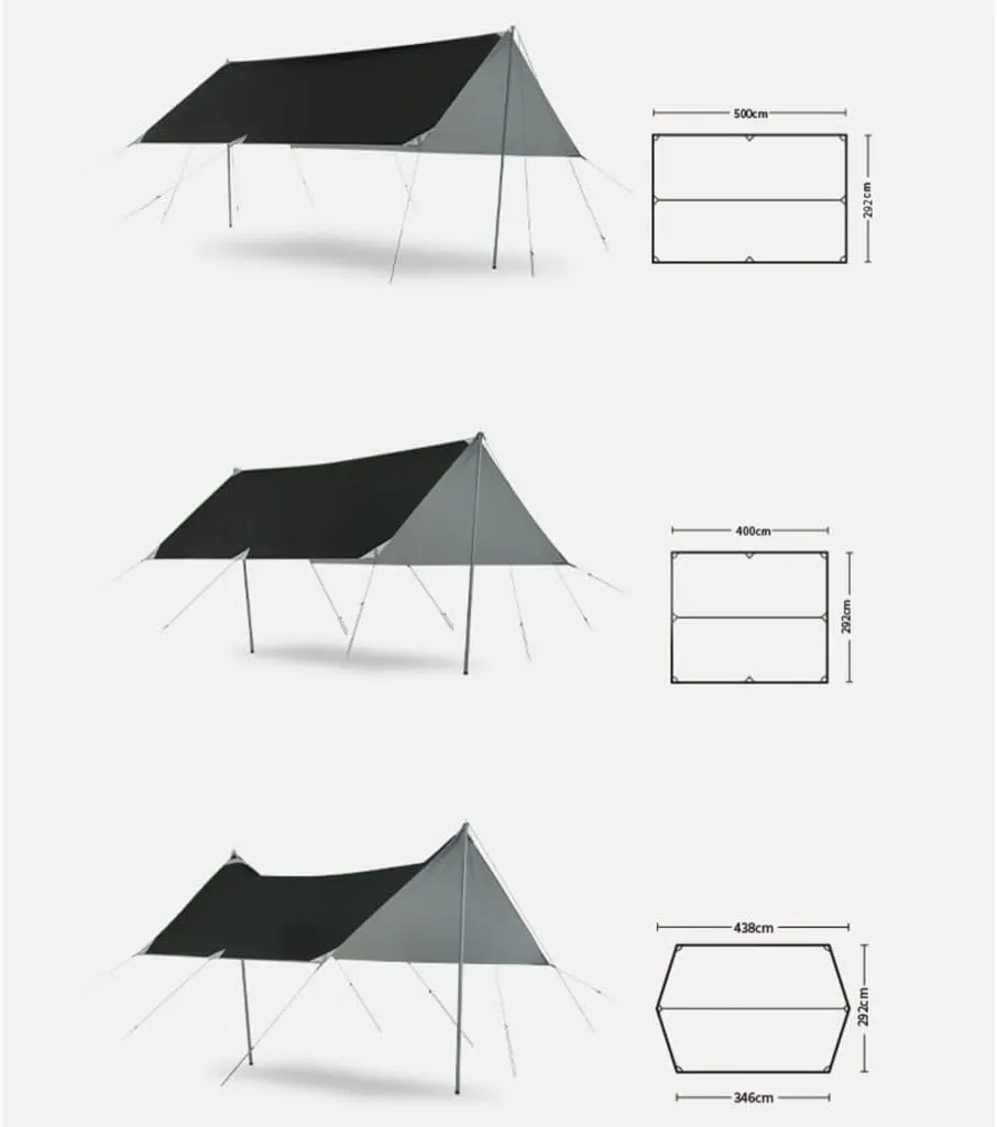 Tent Tarp Camping Tarp Waterproof Tent Tarpaulin Awning Canopy Waterproof Outdoor Shelter Tent Tarp (Size : 500 * 292cm)