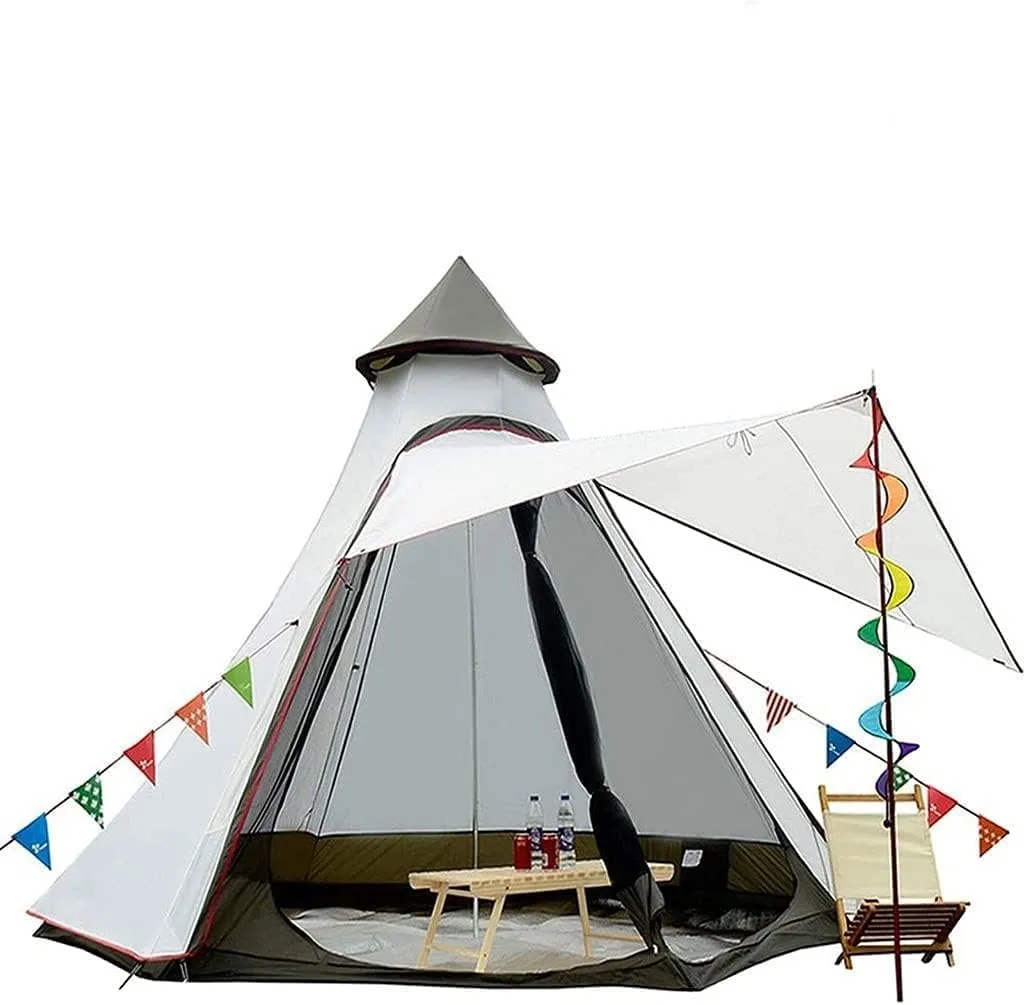 Tents for Camping Beach Tents Pyramid Camping Family Tent Double Rainproof Tent 4-6 People Outdoor Picnic Field Waterproof Large Outdoor Tent Family Tents for Camping Hiking Traveling