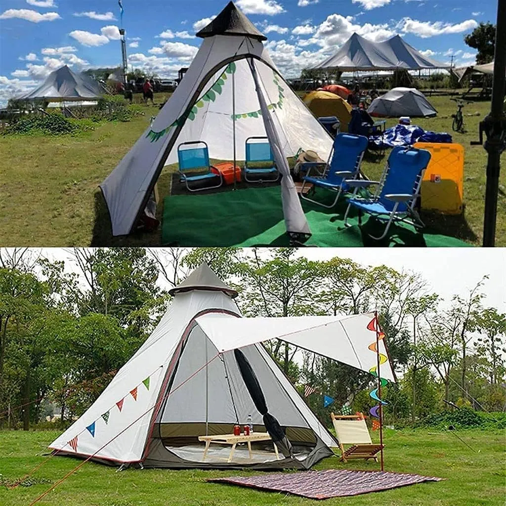 Tents for Camping Beach Tents Pyramid Camping Family Tent Double Rainproof Tent 4-6 People Outdoor Picnic Field Waterproof Large Outdoor Tent Family Tents for Camping Hiking Traveling