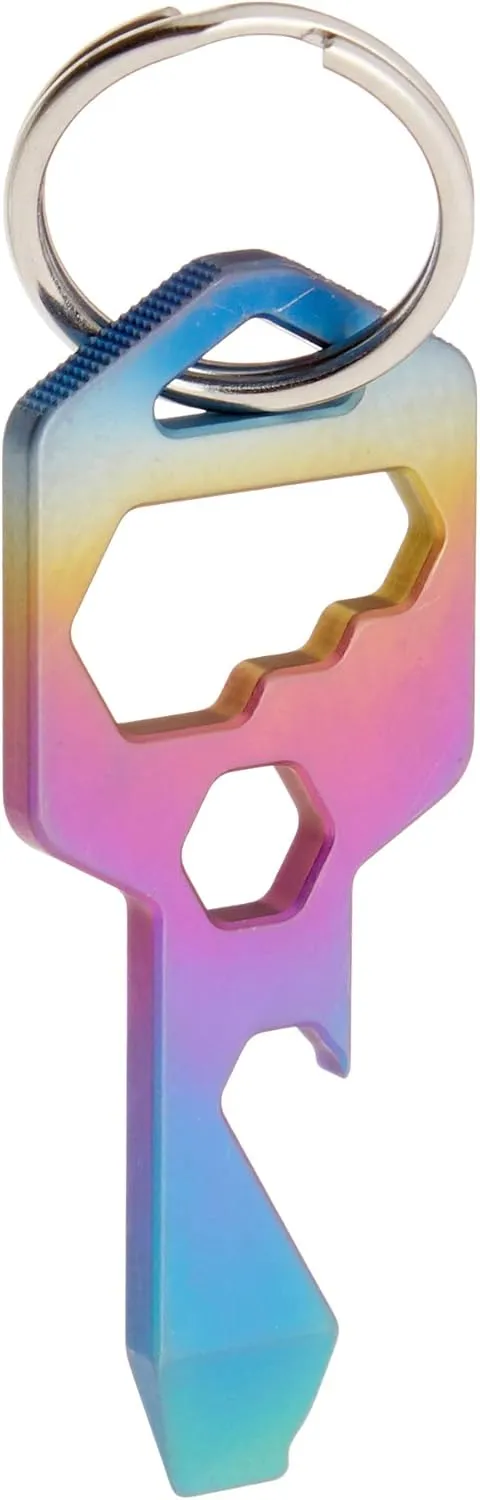 The CLOSS 8 in 1 Titanium Multitool- Bottle Opener, Screwdriver and Wrench Rainbow (Rainbow)