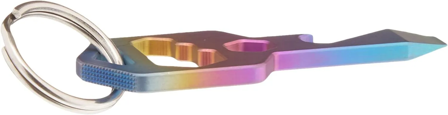 The CLOSS 8 in 1 Titanium Multitool- Bottle Opener, Screwdriver and Wrench Rainbow (Rainbow)