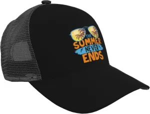 The Summer Never Ends Baseball Cap for Women Men Breathable Easy Dry Hats Mesh Back Ajustable Polyester Cap Golf Dad Hat