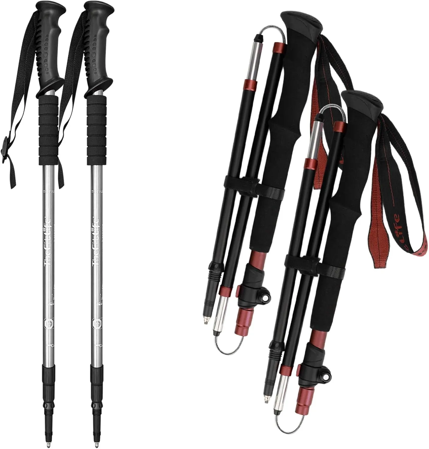TheFitLife Anti Shock Trekking Poles   Folding Poles Aluminum