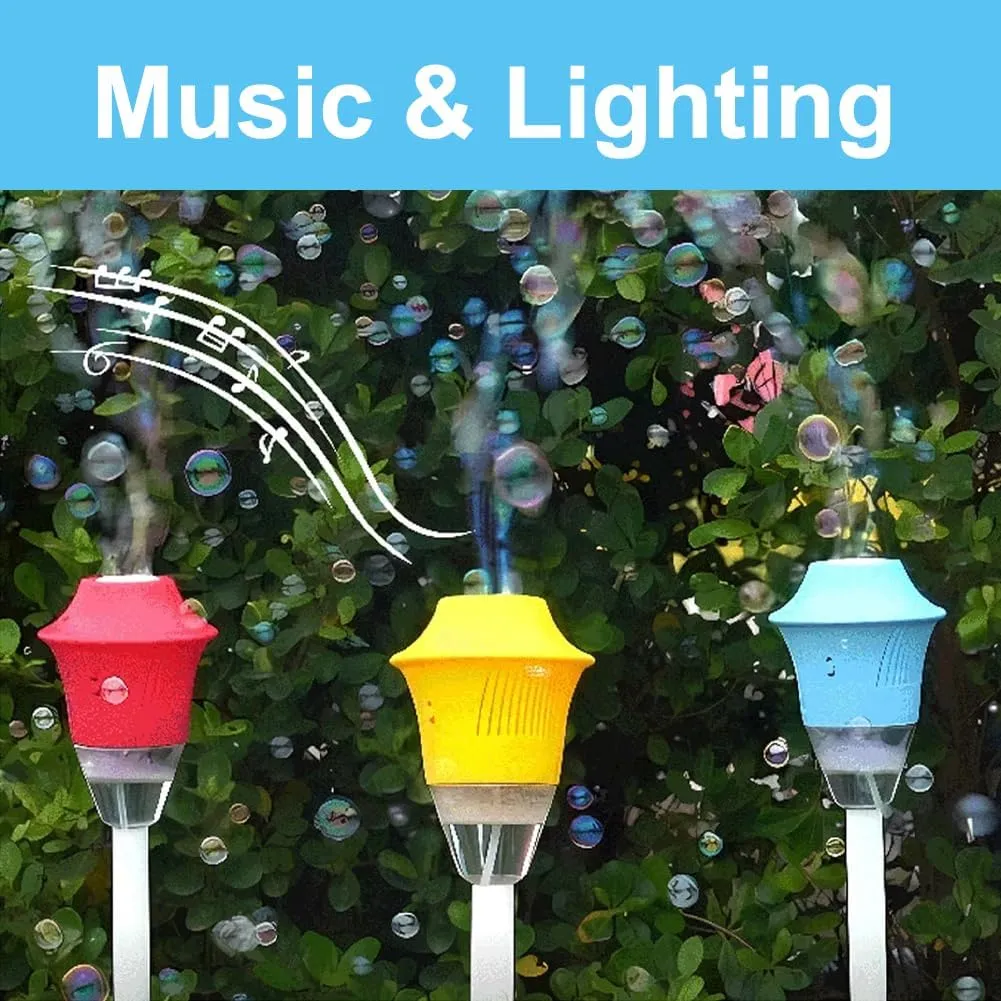 Tiki Torch Bubble Machine,Automatic Bubble Machine,47 Inches Standing Bubble Torch Garden Lamp with Lights,Indoor Outdoor Bubble Blower Battery Operated for Wedding Birthday Party(Blue)