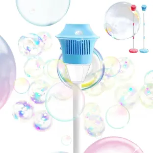 Tiki Torch Bubble Machine,Automatic Bubble Machine,47 Inches Standing Bubble Torch Garden Lamp with Lights,Indoor Outdoor Bubble Blower Battery Operated for Wedding Birthday Party(Blue)