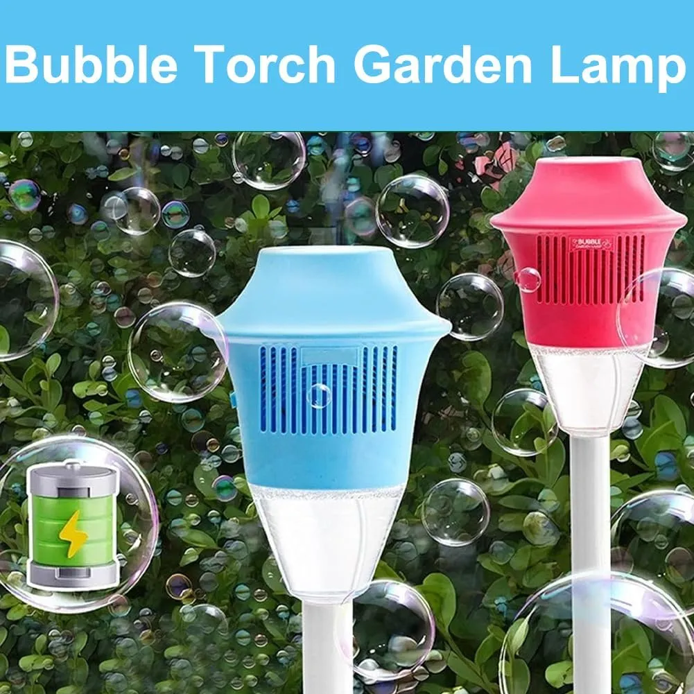 Tiki Torch Bubble Machine,Automatic Bubble Machine,47 Inches Standing Bubble Torch Garden Lamp with Lights,Indoor Outdoor Bubble Blower Battery Operated for Wedding Birthday Party(Blue)
