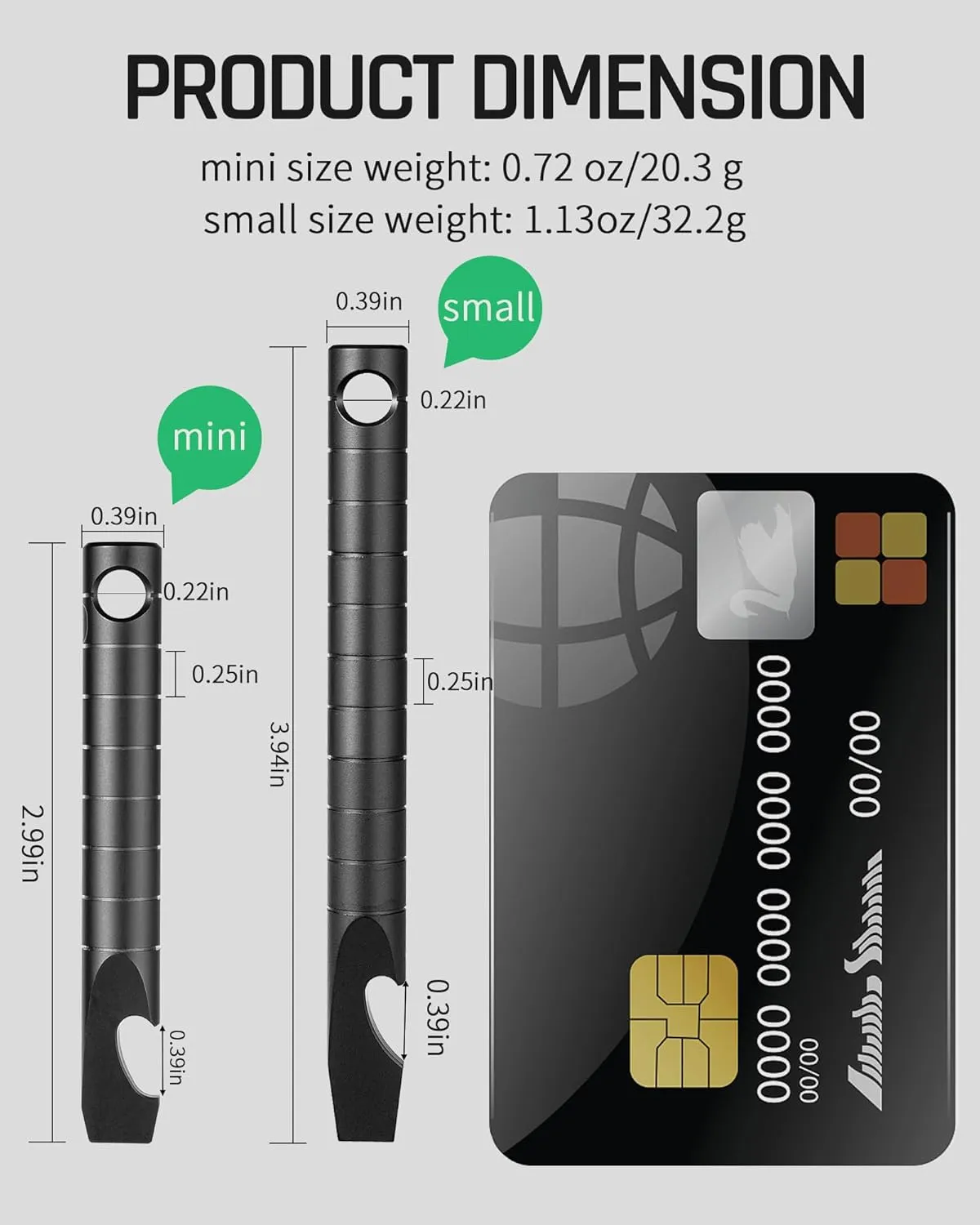 TISUR Titanium EDC Pry Bar, Keychain Prybar Multitool With Bottle Opener, 6 in 1 Portable Pocket Mini Crowbar Tool (Black)