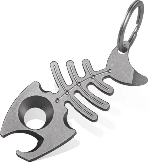 TISUR Titanium Keychain Bottle Opener with Stainless Steel Key Ring, EDC key chain multitool Pry Bar, Gifts for Men (Grey (1-Pack))
