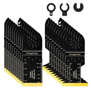 Titanium Oscillating Saw Blades, Diagtree 20PCS Titanium Oscillating Multitool Blades for Metal, Wood and Plastic, fit Dewalt Milwaukee Ryobi Fein Dremel Bosch Rockwell Makita Porter Cable