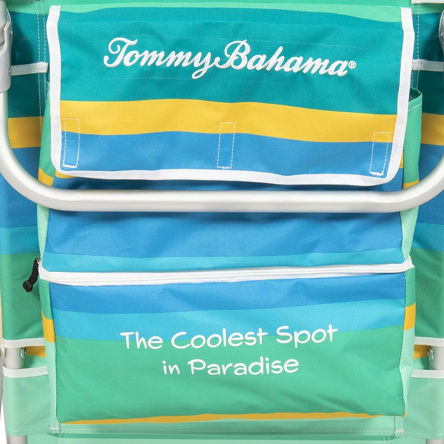 Tommy Bahama 5-Position Classic Lay Flat Backpack Cooler and Cup Holder Beach Chair, Portable Folding Beach Chair for Tanning, 2-Pack, Stripe