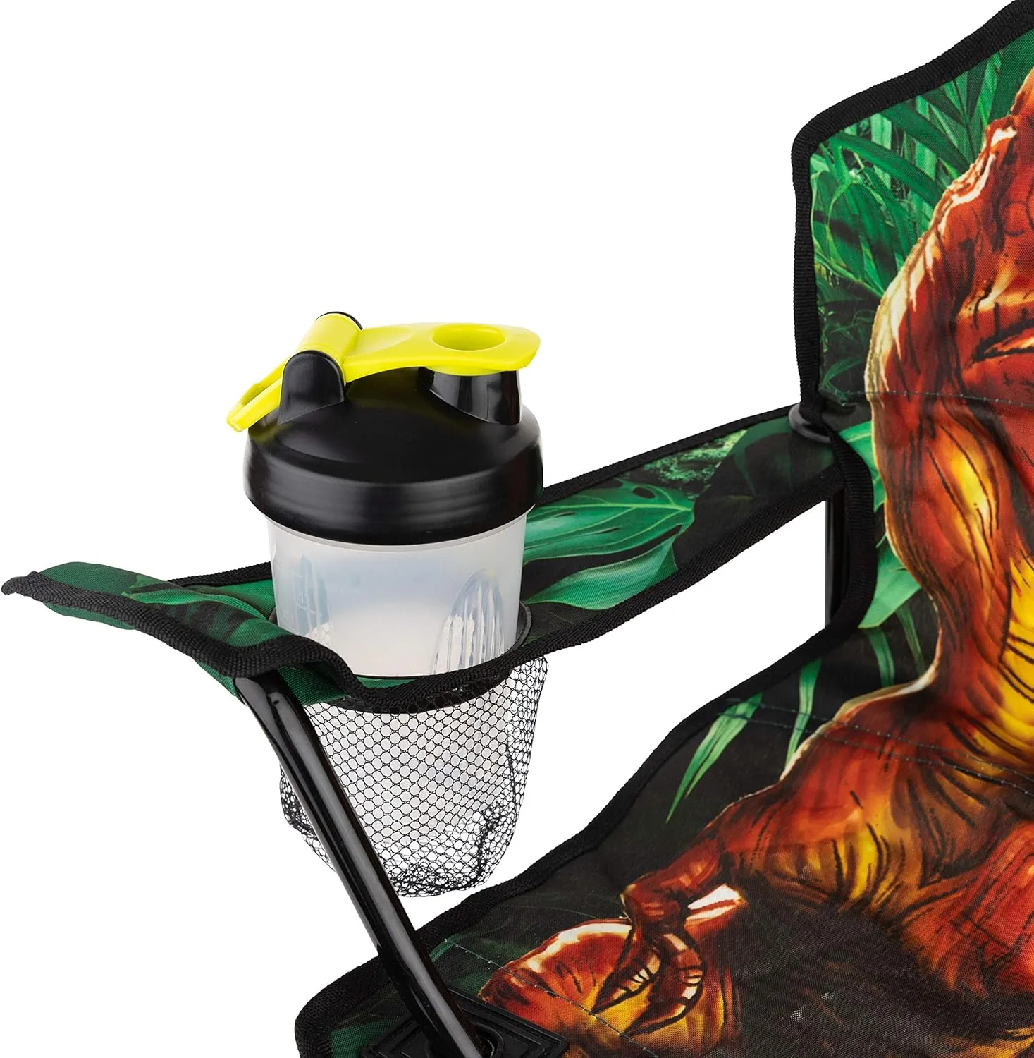 Toy To Enjoy Outdoor Dinosaur Kids Camping Chair – Foldable Children’s Chair for Camping, Tailgates, Beach, – Carrying Bag Included Mesh Cup Holder & Sturdy Construction. Ages 5 to 10 (Patent Pending)