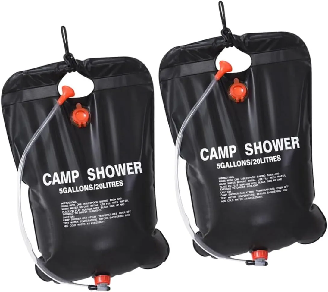 TOYANDONA 2Pcs Portable Solar Shower Bag Camping Shower Bag Leak Design for Outdoor Bathing Lightweight and Compact for Travel and Beach Use