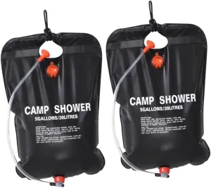 Toyvian 2Pcs Portable Solar Shower Bag Camping Shower Bag for Outdoor Use Lightweight Material for Hiking Travel and Beach Activities